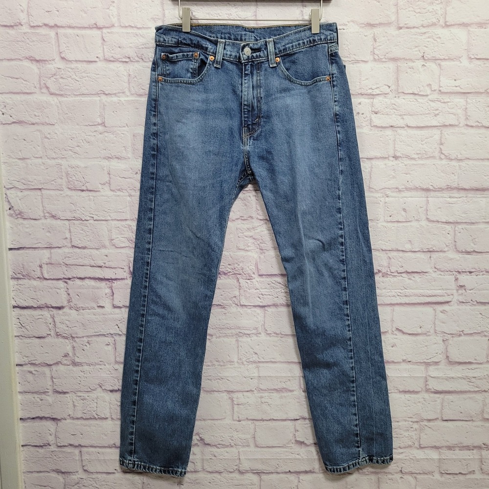 Levis 505 Blue Denim Regular Fit Jeans Mens 32x32 Medium Wash Y2K Gorpcore Retro